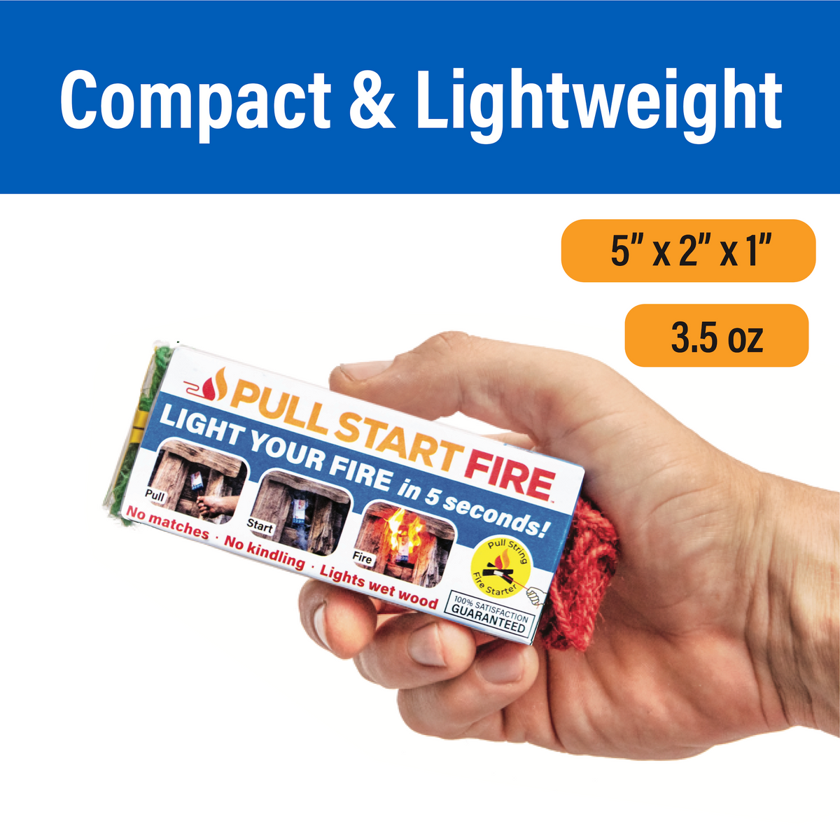 Compact and lightweight Pull Start Fire firestarter